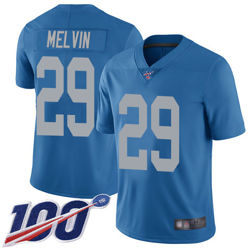 Detroit Lions Limited Blue Youth Rashaan Melvin Alternate Jersey NFL Football 29 100th Season Vapor Untouchable
